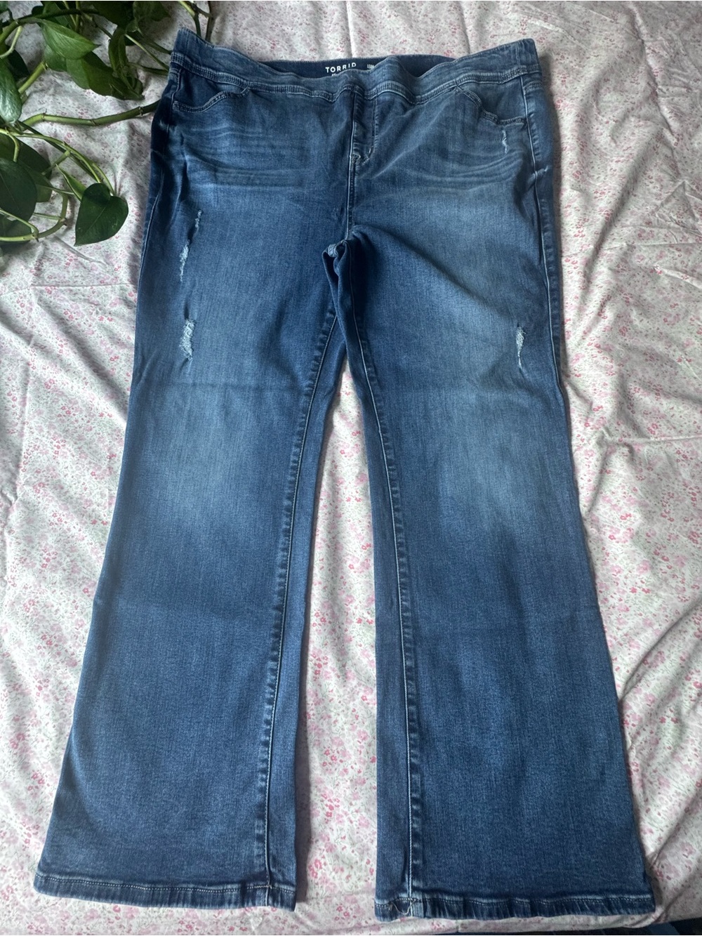 Torrid Indigo Slim Boot Cut Jeans with Light Distressing